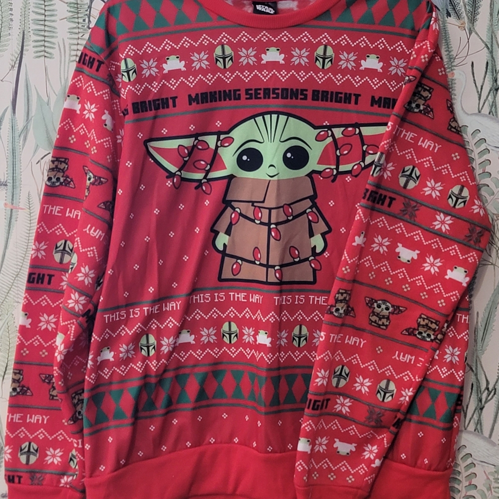 Star Wars Red Sweater with Baby Yoda